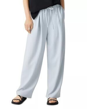 THEORY Pleated Drawstring Pants in Pearl Blue Sz 6